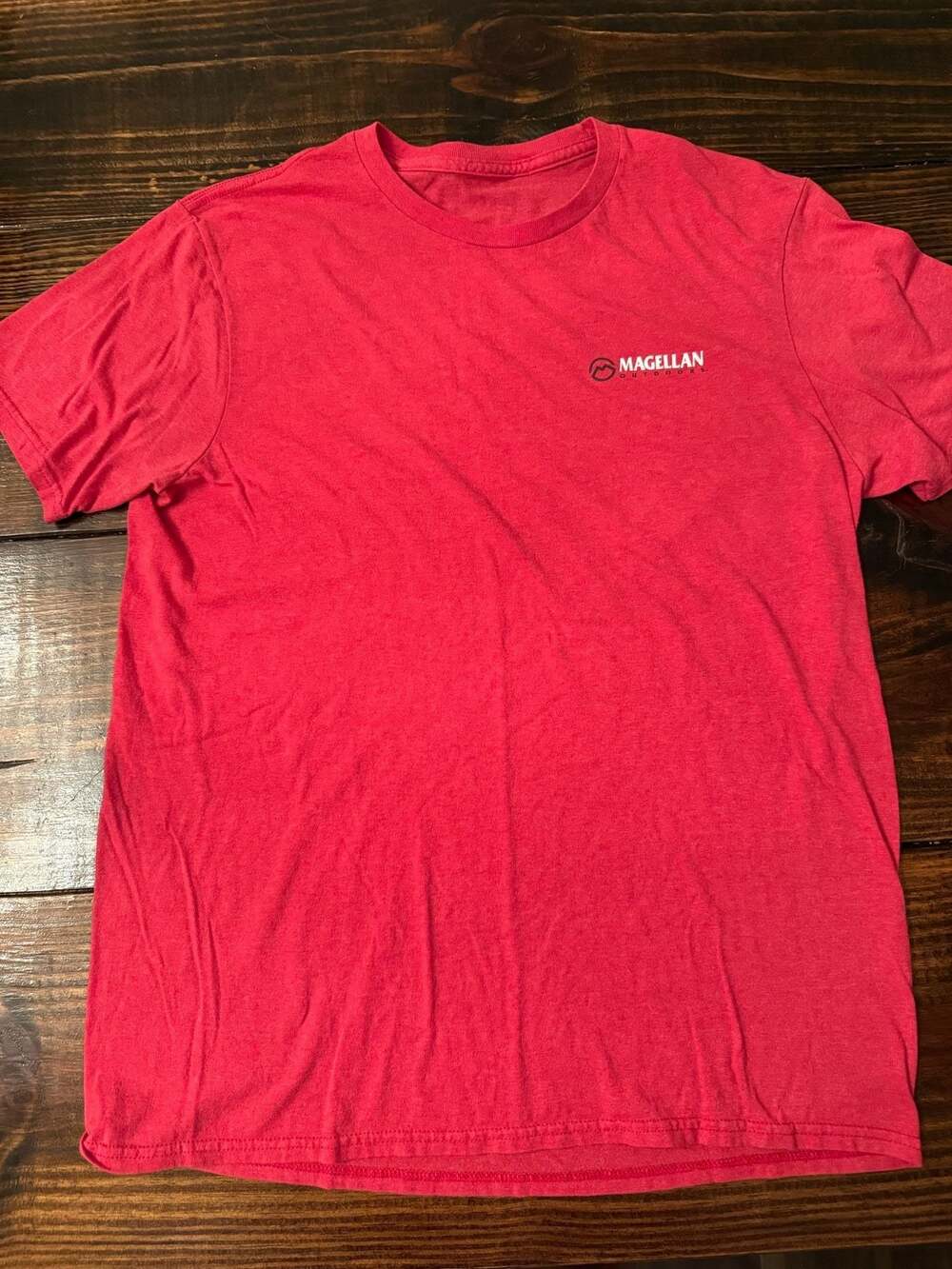 Magellan Outdoors Red Flag Logo Short Sleeve Crew Neck T-Shirt